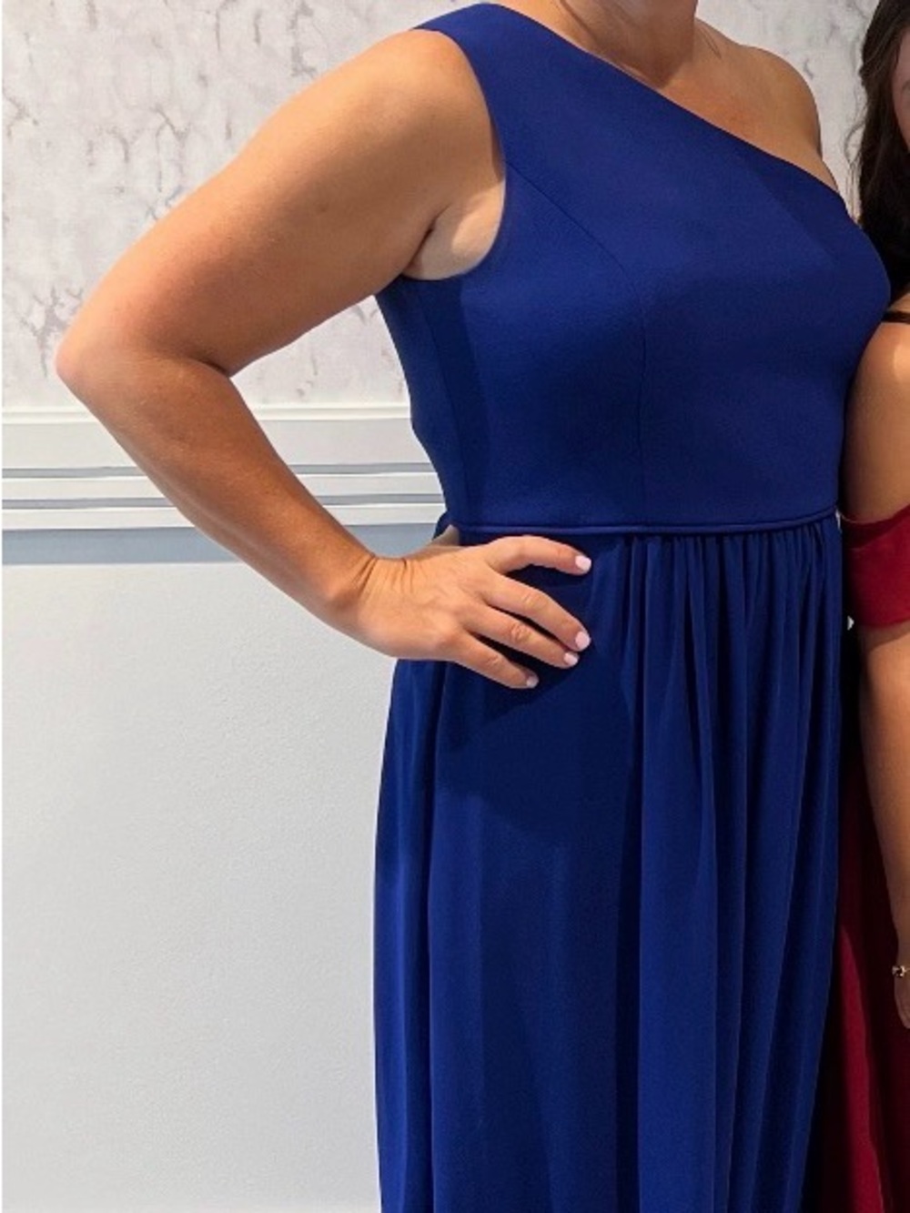 Adrianna Papell One-Shoulder Sapphire Blue Gown 12